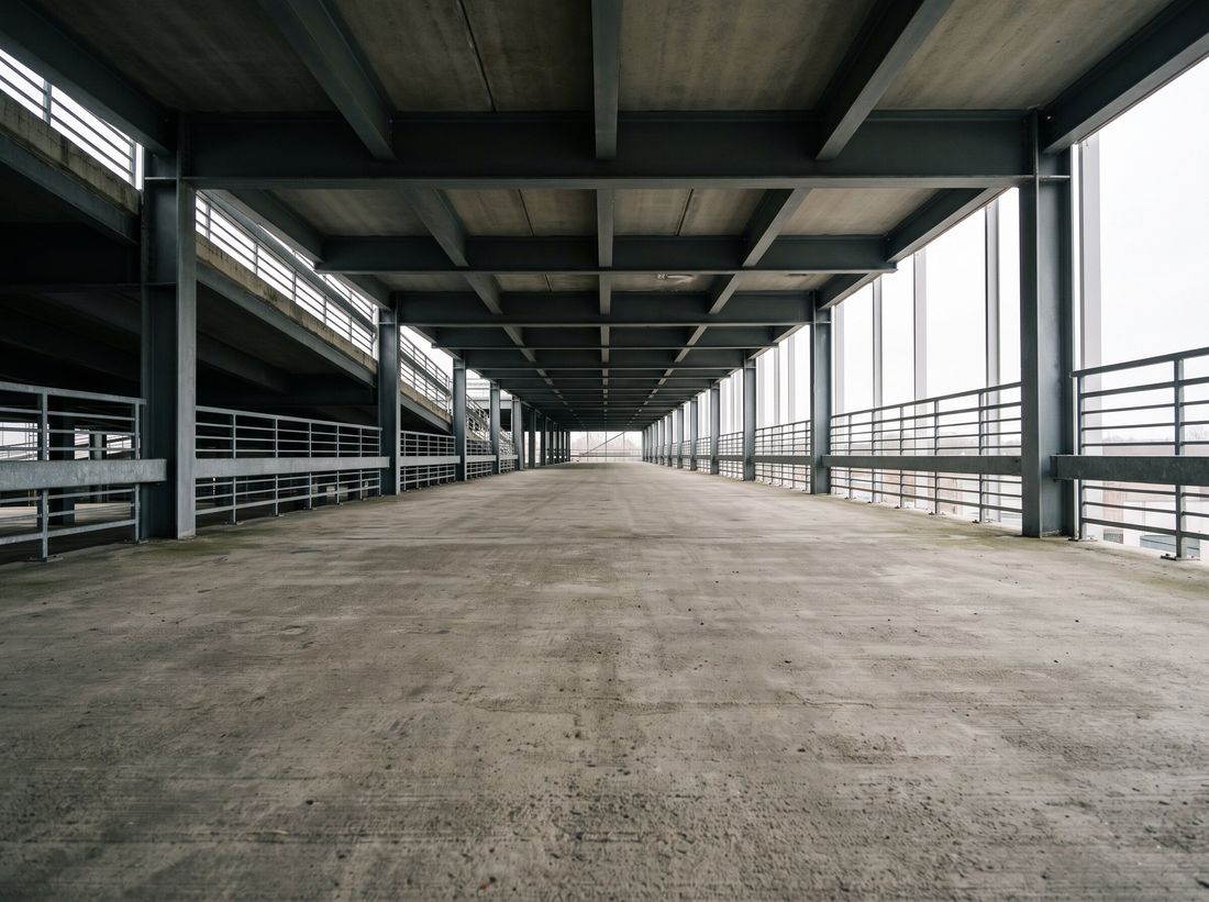 Parking structure in daylight