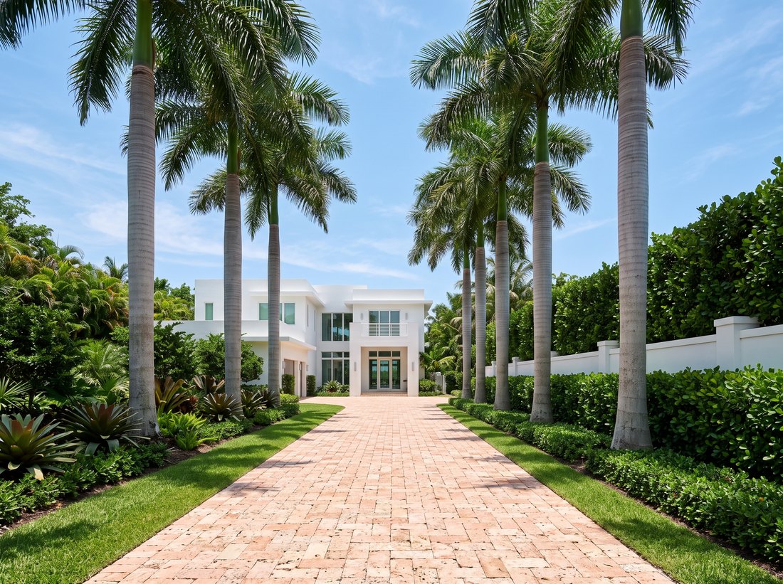Palm Row and Facade Grazing, daylight, lighting off